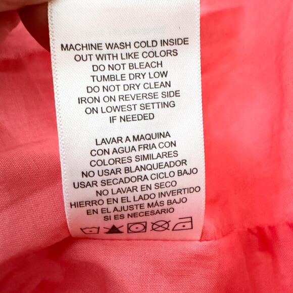 Every 3/4  Sleeve V-Neck Linen Blend Mini Dress Pink Barbiecore Summer Sz S NWT - Picture 7 of 8